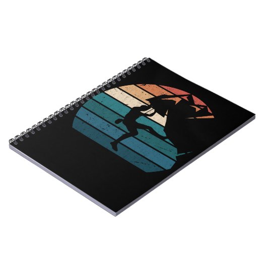 Bouldering Retro Mountain Rock Climbing Notizblock (Linke Seite)