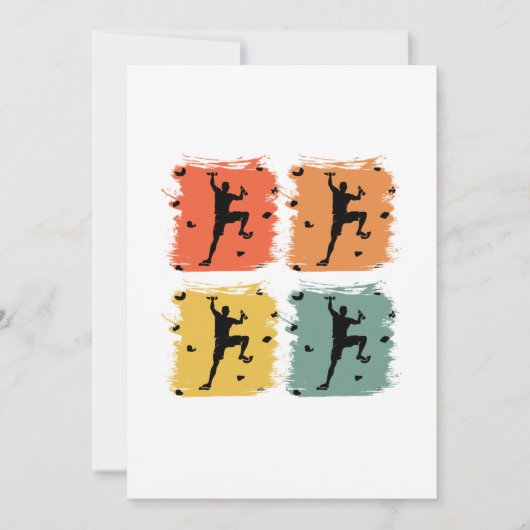 Bouldering Retro Pop Art Climbing Einladung (Vorderseite)