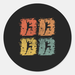 Bouldering Retro Pop Art Geschenk Runder Aufkleber