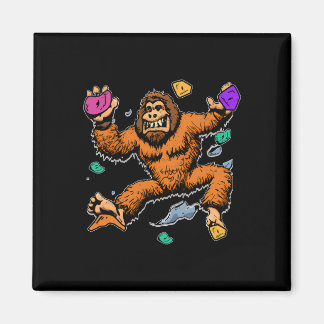 Bouldering Sasquatch Mountain Climber Bigfoot Rock Magnet