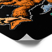 Bouldering Sasquatch Mountain Climber Bigfoot Rock Poster (Ecke)