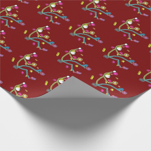 Bouldering Stickman Geschenkpapier (Ecke)