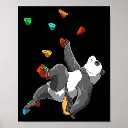 Bouldering- und Rock Climbing-Panda Poster (Vorne)