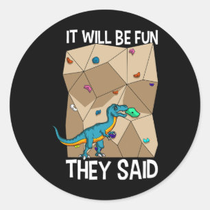 Boulderingkletterer Boulderer Künstlicher Dinosaur Runder Aufkleber