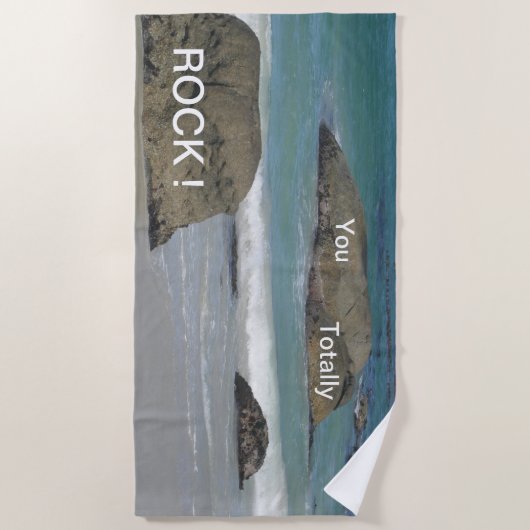 Boulders Beach Cust. Funny Text Beach Handtuch (Vorderseite)
