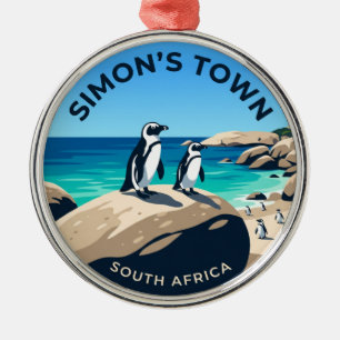 Boulders Beach Pinguine Südafrika Ornament Aus Metall