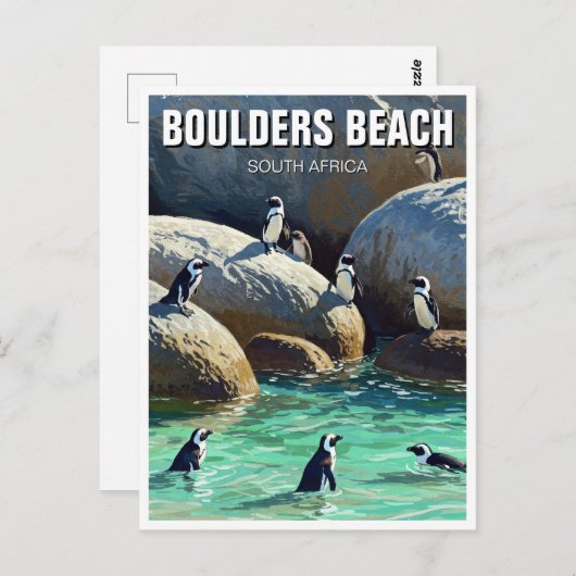 Boulders Beach Pinguine Südafrika Reisen Postkarte (Vorne/Hinten)
