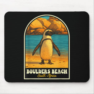 Boulders Beach Südafrika Vintage Pinguin Reise Mousepad