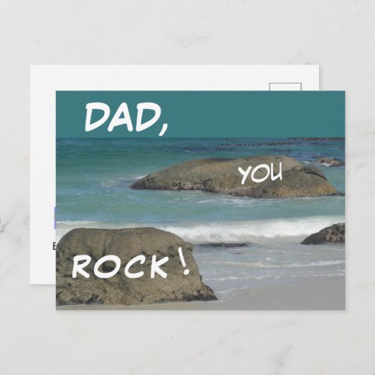 Boulders Beach - VATER You ROCK - Postkarte (Vorne/Hinten)
