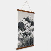 Boulders in Graustufen Wandteppich Mit Holzrahmen (Gewinkelt)