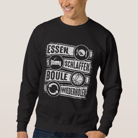 Boule Essen Sleep Repeat Petanque Boules Sweatshirt (Vorderseite)