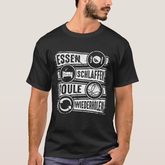 Boule Essen Sleep Repeat Petanque Boules T-Shirt (Vorderseite)