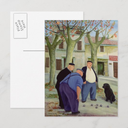 Boules Players Postkarte (Vorne/Hinten)