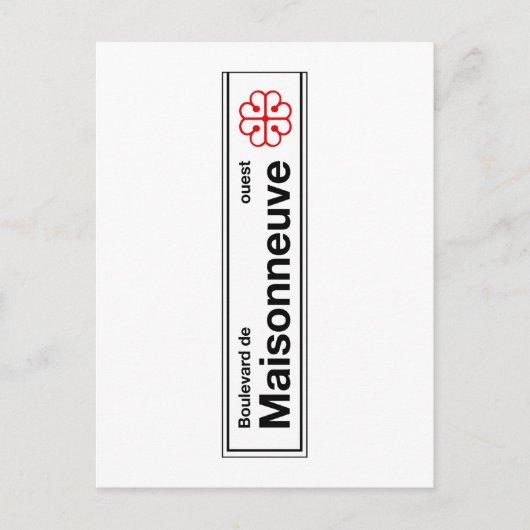Boulevard de Maisonneuve, Montreal Street Sign Postkarte (Vorderseite)