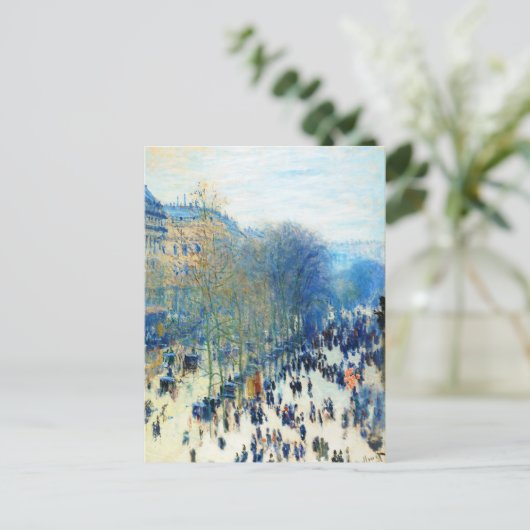 Boulevard des Capucines Claude Monet Kunst, Dichtu Postkarte (Stehend Vorderseite)