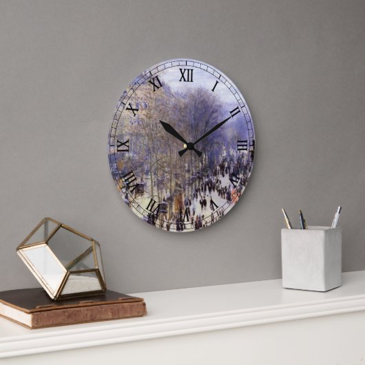 Boulevard des Capucines von Claude Monet Große Wanduhr (Büro)