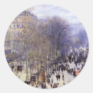 Boulevard des Capucines von Claude Monet Runder Aufkleber