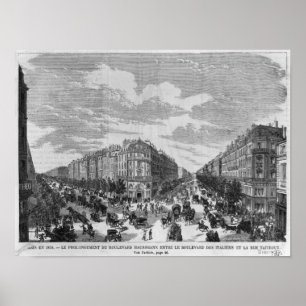 Boulevard Haussmann zwischen verlängert Poster