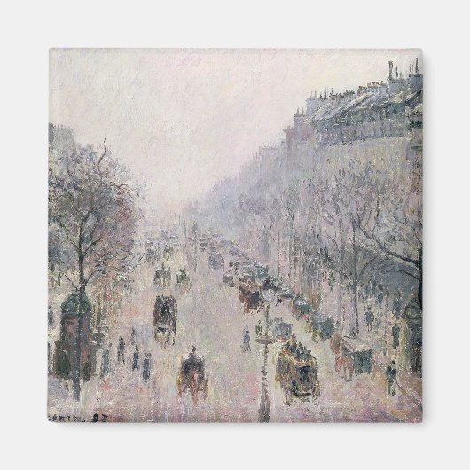 Boulevard Montmartre, 1897 (Öl auf Leinwand) Magnet (Vorne)