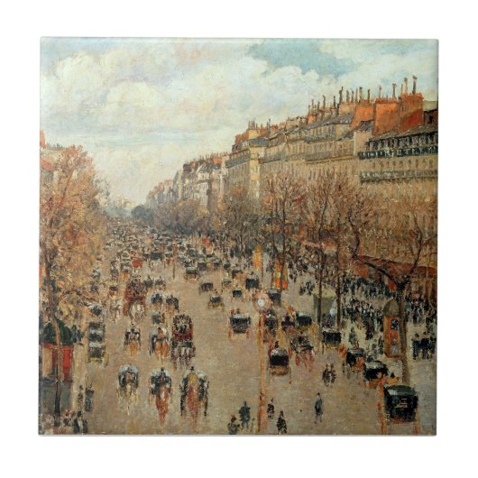 Boulevard Montmartre-Eremitage Camille Pissarro Fliese (Vorderseite)