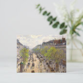 Boulevard Montmartre, Frühling von Camille Pissarr Postkarte (Stehend Vorderseite)