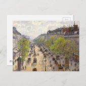 Boulevard Montmartre, Frühling von Camille Pissarr Postkarte (Vorne/Hinten)
