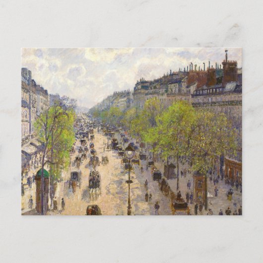 Boulevard Montmartre, Frühling von Camille Pissarr Postkarte (Vorderseite)