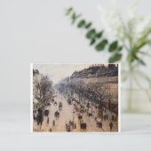 Boulevard Montmartre Winter Morgens Postkarte (Stehend Vorderseite)