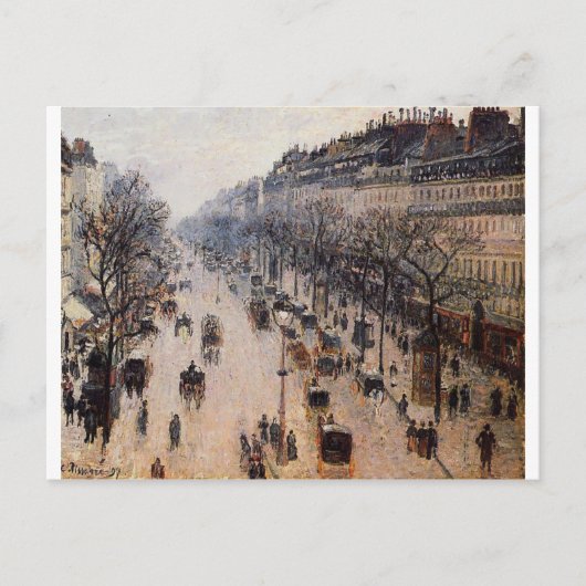 Boulevard Montmartre Winter Morgens Postkarte (Vorderseite)