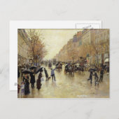 Boulevard Poissonniere in the Rain, c.1885 Postkarte (Vorne/Hinten)