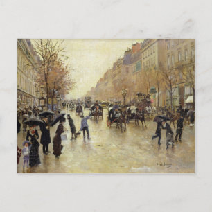 Boulevard Poissonniere in the Rain, c.1885 Postkarte