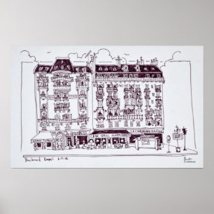 Boulevard Raspail, Paris, Frankreich Poster