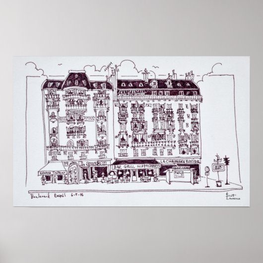 Boulevard Raspail, Paris, Frankreich Poster (Vorne)