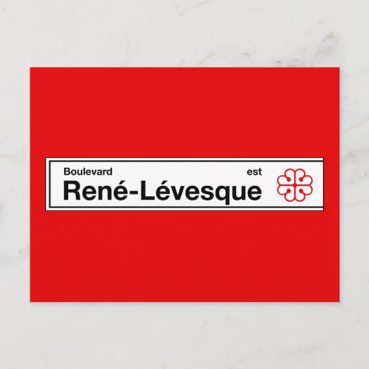 Boulevard Rene-Levesque, Montreal Street Sign Postkarte (Vorderseite)