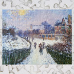 Boulevard Saint Denis Argenteuil von Claude Monet Puzzle<br><div class="desc">Der Boulevard Saint Denis Argenteuil, Snow Effect (1875) von Claude Monet ist ein Vintager Impressionismus Kunst Natur Malerei. Ein Stadtbild mit schneebedeckter Straße in der Stadt Argenteuil, Frankreich während des Winters. Die Leute gehen die Straße entlang, und die Gebäude der Stadt sind in der Ferne. Über den Künstler: Claude Monet...</div>