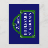 Boulevard Saint-Germain, Paris Street Sign Postkarte (Vorderseite)