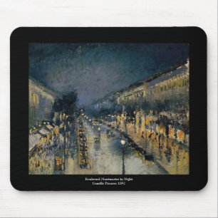 Boulevarde Montmartre am Abend ~ Camille Pissarro Mousepad