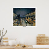 Boulevarde Montmartre in Night ~ Camille Pissarro Poster (Küche)