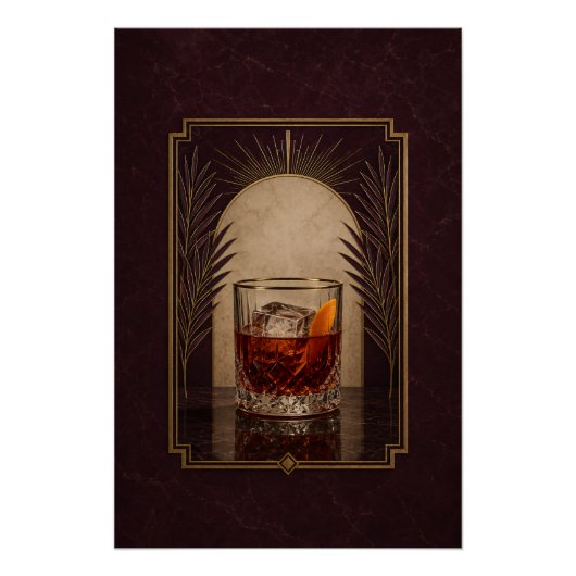 Boulevardier Art Deco Poster | Bar Kunst (Vorderseite)