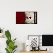 Bounce - Abstrakte Rote Kunst Poster (Heimbüro)