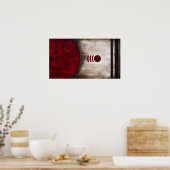 Bounce - Abstrakte Rote Kunst Poster (Küche)