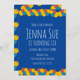 Bounce Ball Dots Karneval Geburtstag Einladung