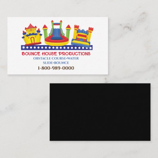 BOUNCE BOUNCY HOUSE BIRTHDAY PARTY Business Sign Visitenkarte (Vorne/Hinten)