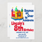 Bounce House Aufblasbares Kindergeburtstag Party Einladung (Vorne/Hinten)