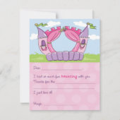 Bounce House Ausfüllen Dankeschön Karte : Prinzess (Vorderseite)