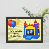 Bounce House Balloons Geburtstagsparty Einladung (Stehend Vorderseite)
