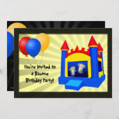 Bounce House Balloons Geburtstagsparty Einladung (Vorne/Hinten)