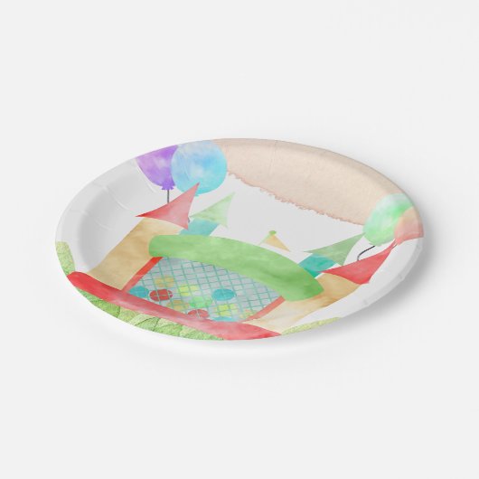 Bounce House Bash Party Pappteller (Schrägansicht)