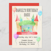 Bounce House Birthday Bash Party Einladung (Vorne/Hinten)