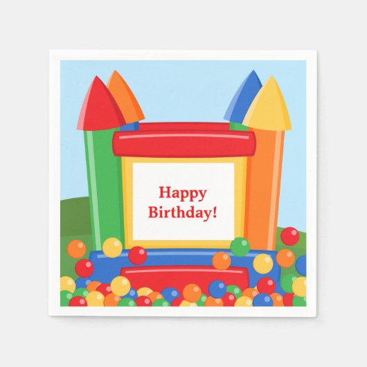 Bounce House Birthday Paper Napkins Serviette (Vorderseite)